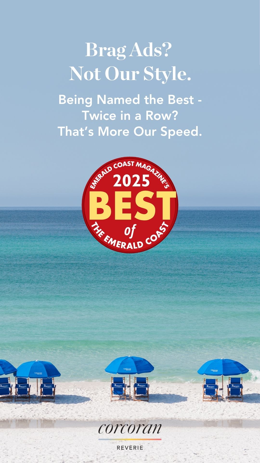 “Best Residential Real Estate Group” by Emerald Coast Magazine – Back-to-Back Winner, 2024 & 2025
